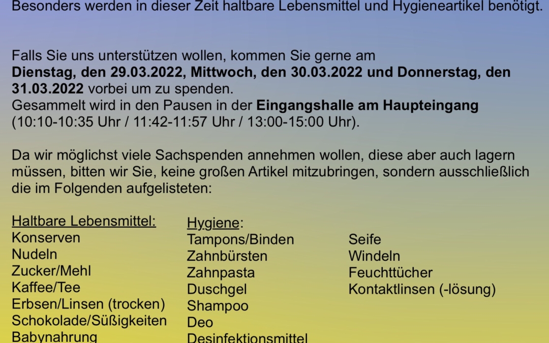 Spendenaktion für die Ukraine